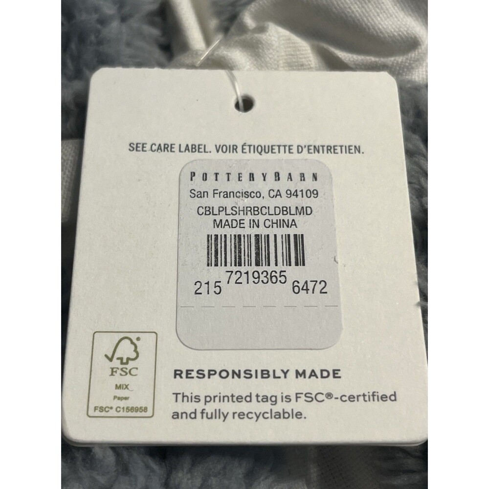 Pottery Barn Gray Cable Plush Robe Sz M - 24x44” - Picture 9 of 9